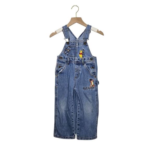 Disney Winnie the Pooh 100 Acre Collection Overalls Denim Toddler 3T 90s Vintage - Picture 1 of 4